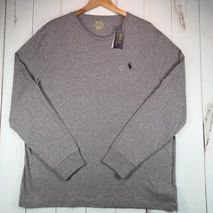 Polo Ralph Lauren Long Sleeve T-Shirt Mens XL Custom Slim Fit Gray NEW $69.50