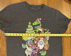 Nickelodeon Cartoon Character Christmas Holiday T-shirt gray Size large