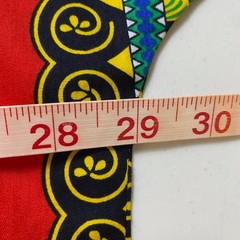 Dashiki Style Tunic Unisex XL Red Multicolor 100% Cotton African Art to Wear