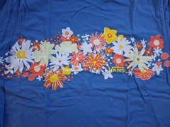 Vans Mens Shirt Large Aloha Blue Floral Graphic Print Short Sleeve T Shirt NWT