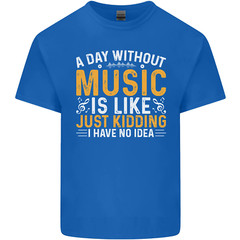 A Day Without Music Tekno Hip Hop Metal Mens Cotton T-Shirt Tee Top