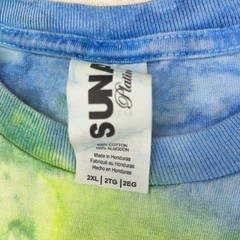 Suna Platinum Be Kind Sunflower Tie Dye T-Shirt Mens 2XL Blue Yellow Green Tee