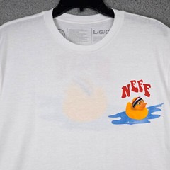 NEFF SHIRT RUBBER DUCK MENS Large WHITE SURFER SKATE OUTDOOR LIGHTWEIGHT NWT