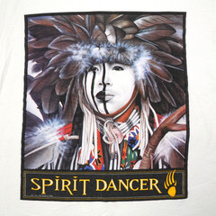 Spirit Dancer Diamond Dust Vintage 90s T Shirt Mens M White Native American Art