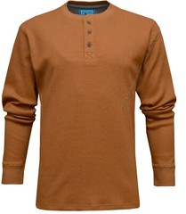Mens Henley Jumper Top Grandad Neck Plain Waffle Knit T-shirt M-3XL by Beebizco
