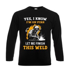 Yes I Know I’m On Fire Let Funny Graphic Mens Longsleeve Party Gift Tee Top