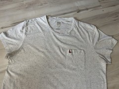 Jack Wills Men’s Large Slim Fit Pocket T-Shirt White Speckled Crew Neck Pocket