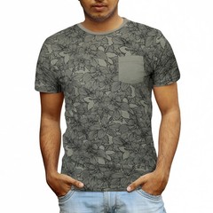 Beautiful Giant Men’s Top Breathable Soft Casual T-Shirt Leaf Pattern Tees