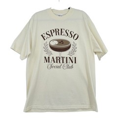 Shaka Wear Espresso Martini Graphic T-Shirt Mens L 100% Cotton Cream