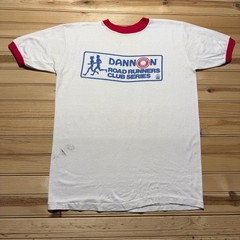 Vintage 70s Dannon Yogurt Road Runners Club Series Ohio Ringer T-Shirt – Large