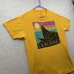 Disney The Lion King T-Shirt Unisex Adult Medium M Yellow Simba Rafiki Logo