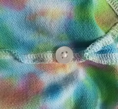 Ivy Crew Options~Tie Dye Polo Shirt Top~Sz. Medium~Green/Blue~Excellent Upcycle
