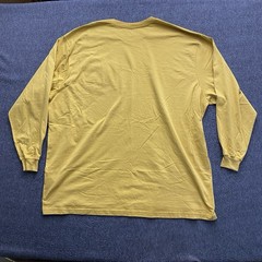 Carhartt T-Shirt Mens 4XL Mustard Yellow Loose Fit Long Sleeve Chest Pocket Logo