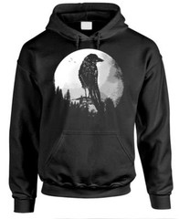 CROW SILHOUETTE – Fleece Pullover Hoodie