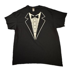 Tuxedo Bowtie Formal Funny Classy Casual Mens T-shirt Size XL