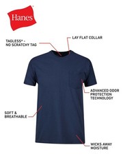 Hanes Men’s Value Pack Assorted Pocket T-Shirt Undershirts, 6 Pack