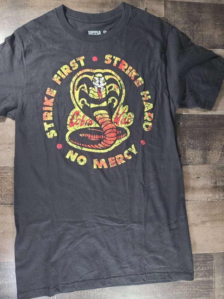 Cobra Kai Ripple Junction Strike First T Shirt Black Sizes Small, 3x