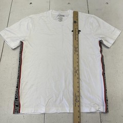True Religion Shirt Mens Medium White Logo Side Tape Tee Tagless Crewneck Casual