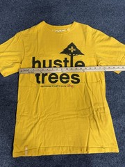 LRG Hustle Trees Shirt Mens Medium Yellow Graphic T-Shirt Tee Streetwear