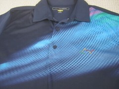 Greg Norman Shirt Mens Large Blue Casual Polo PlayDry Polyester Short Sleeve