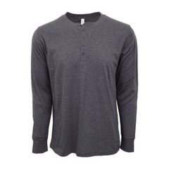 BELLA CANVAS CHARCOAL HEATHER LONG SLEEVES HANLY SOFT T SHIRT