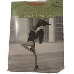 CAPEZIO Women’s “Hold & Stretch” Footed Tight Light Suntan Large #N14 New