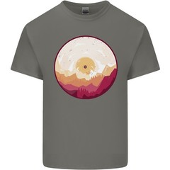 Vinyl Landscape Record Mountains DJ Decks Mens Light Cotton T-Shirt