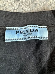 Prada Milano T Shirt Mens Small Black Crew Neck Enameled Metal Triangle Logo