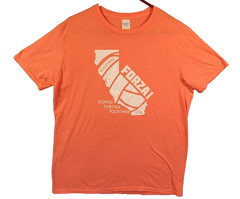 Gildan Softsytle T-Shirt Orange Volleyball FORZA1 California Graphics Size Large