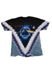 Pink Floyd Dark Side of the Moon Tie Dye T-Shirt Liquid Blue Mens M Double Sided