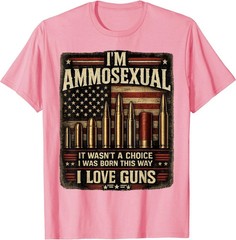 I’m Ammosexual Born This Way Love Guns USA Flag Graphic T-Shirt