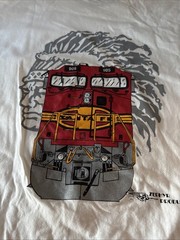 Vintage Single Stitch Santa Fe Railroad T-shirt Hanes Beefy 2XL White