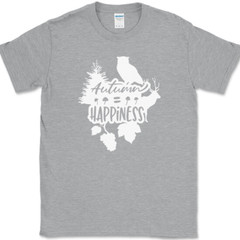 Autumn Happiness T-Shirt Fall Thanksgiving Holiday Seasonal Leaves Tee