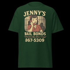 Jenny’s Bail Bonds 867-5309 Vintage Graphic Tee 5xl, 4xl, 3xl, 2xl, XL, L, M, S
