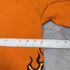 Vintage Ocean Pacific Snake Flame Shirt Men M Orange Color Bleed Faded Y2K