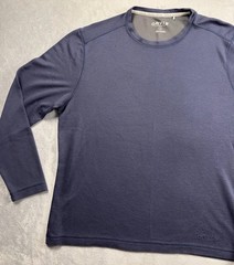 Orvis Crewneck Pullover Shirt Mens Medium Navy Long Sleeve Casual