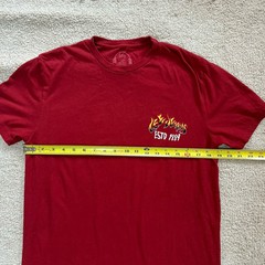 Lee Jeans T-Shirt Men’s Small Graphic Print Cowboy Skeleton Brick Red Tee