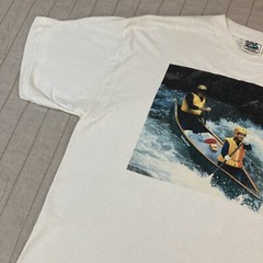 Vtg Canoe Shirt Graphic Tee Rowing Nature Art River Outdoors Sports Global Water