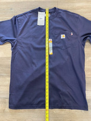 Carhartt Force Pocket T-Shirt Mens L Navy Blue Short Sleeve Flame Resistant