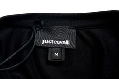 Just Cavalli Men’s Black Graphic Print Crewneck T-Shirt US 2XL IT 56