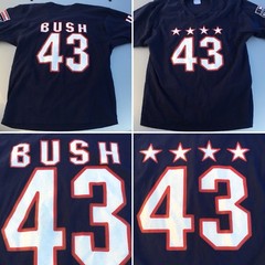 Bush 43 President George W Bush Jersey Style T Shirt Gator Size XL Made In USA