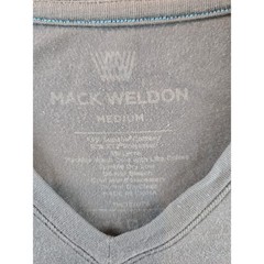 Mack Weldon Shirt Mens Medium Gray V-Neck Anti Odor Supima Workout Gym Casual