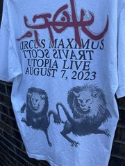 Travis Scott Utopia 2023 Tour Merch Rome Italy Circus Maximus T-Shirt Size L