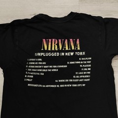 Nirvana Unplugged In New York Shirt MD 18.5” X 27” Black Set List On Back Cobain