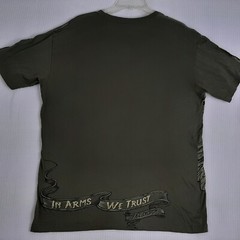 Y2K 7.62 Design Mens Shirt Sz L Green In Arms We Trust Graphic Eagle Patriot Cot