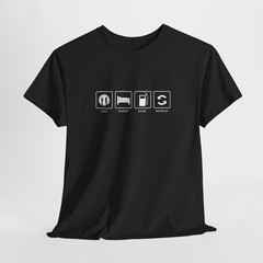 Gearhead Routine T-Shirt, Eat Sleep Fuel Repeat Tee, Gift for Petrolheads