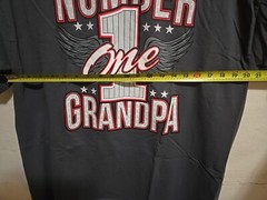 Number 1 Grandpa T Shirt Mens XL Short Sleeve Gray Wings