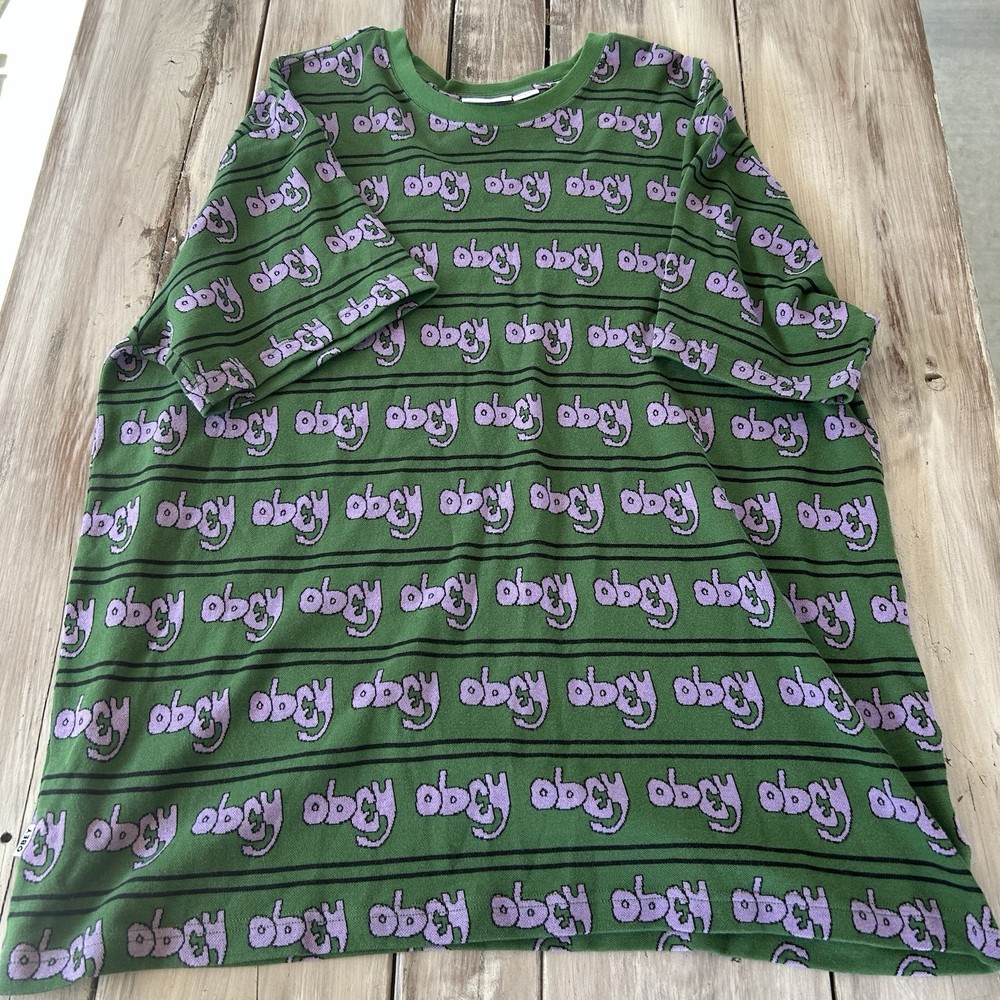 Obey “All Over Graffiti Design” Knitted Men’s Size XL Green/Purple/Black