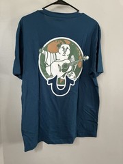 True Religion Men’s L Blue Double-Sided Buddha Logo Graphic Cotton Tee