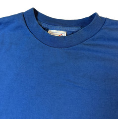 Vintage 90s United Sports Blank TShirt Mens L Blue Heavyweight Single Stitch USA